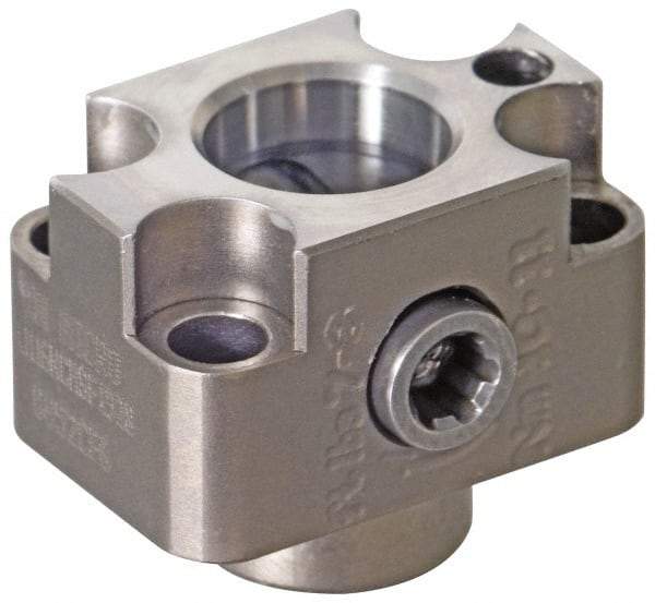 Kennametal - Neutral Cut, KM12 Modular Connection, Adapter/Mount Lathe Modular Clamping Unit - 10mm Square Shank Diam, 0.709" OAL, Series NCM-SF Flange Adapter - Exact Industrial Supply