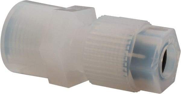 NewAge Industries - 3/8" Tube OD, PFA PTFE Plastic Compression Tube Female Connector - 3/8 NPT Pipe, 500°F Max, 3/8 Thread - Exact Industrial Supply