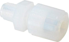 NewAge Industries - 3/8" Tube OD, PFA PTFE Plastic Compression Tube Male Connector - 1/4 NPT Pipe, 500°F Max, 1/4 Thread - Exact Industrial Supply