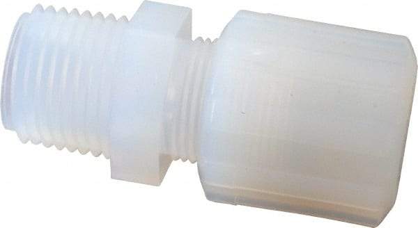NewAge Industries - 1/2" Tube OD, PFA PTFE Plastic Compression Tube Male Connector - 1/2 NPT Pipe, 500°F Max, 1/2 Thread - Exact Industrial Supply