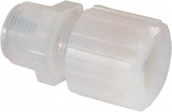 NewAge Industries - 3/4" Tube OD, PFA PTFE Plastic Compression Tube Male Connector - 3/4 NPT Pipe, 500°F Max, 3/4 Thread - Exact Industrial Supply