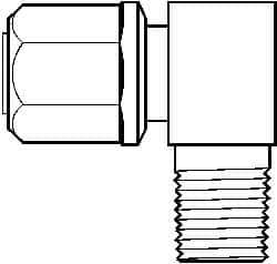 NewAge Industries - 3/4" Tube OD, PFA PTFE Plastic Compression Tube Male Elbow - 3/4 NPT Pipe, 500°F Max, 3/4 Thread - Exact Industrial Supply