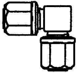 NewAge Industries - 1/8" Tube OD, PFA PTFE Plastic Compression Tube Union Elbow - 500°F Max - Exact Industrial Supply