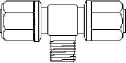 NewAge Industries - 3/8" Tube OD, PFA PTFE Plastic Compression Tube Male Branch Tee - 1/4 NPT Pipe, 500°F Max, 1/4 Thread - Exact Industrial Supply