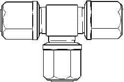 NewAge Industries - 1/2" Tube OD, PFA PTFE Plastic Compression Tube Union Tee - 500°F Max - Exact Industrial Supply