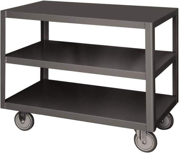Durham - Mobile Table - Steel, Gray, 36" Long x 24" Deep x 30" High - Exact Industrial Supply