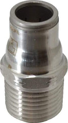 Legris - 1/2" Outside Diam, 1/2 NPT, Stainless Steel Push-to-Connect Male Connector - 435 Max psi, Tube to Male NPT Connection, FKM O-Ring - Exact Industrial Supply