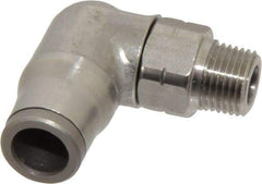 Legris - 5/16" Outside Diam, 1/8 NPT, Stainless Steel Push-to-Connect Male Elbow - 290 Max psi, Tube to Male NPT Connection, FKM O-Ring - Exact Industrial Supply