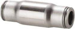 Legris - 3/16" Outside Diam, Stainless Steel Push-to-Connect Tube Union - 435 Max psi, Tube to Tube Connection, FKM O-Ring - Exact Industrial Supply