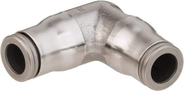 Legris - 3/8" Outside Diam, Stainless Steel Push-to-Connect Tube Union Elbow - 435 Max psi, Tube to Tube Connection, FKM O-Ring - Exact Industrial Supply