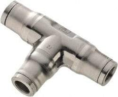Legris - 5/16" Outside Diam, Stainless Steel Push-to-Connect Union Tee - 435 Max psi, Tube to Tube Connection, FKM O-Ring - Exact Industrial Supply