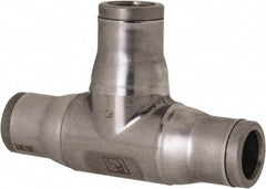 Legris - 3/8" Outside Diam, Stainless Steel Push-to-Connect Union Tee - 435 Max psi, Tube to Tube Connection, FKM O-Ring - Exact Industrial Supply