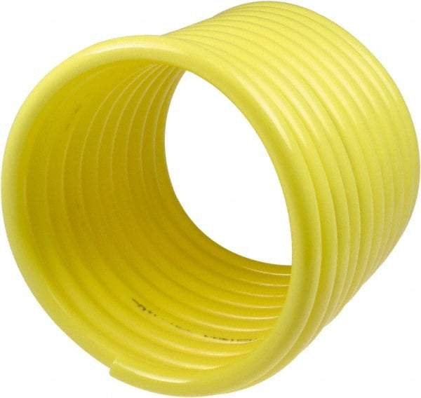 Coilhose Pneumatics - 3/4" ID, 100' Long, Yellow Nylon Coiled & Self Storing Hose - 120 Max psi, No Fittings - Exact Industrial Supply