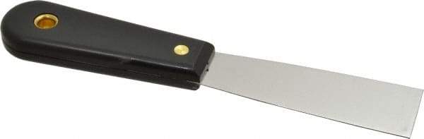 Value Collection - 1-1/4" Wide Stainless Steel Putty Knife - Stiff, Nylon Handle, 7.68" OAL - Exact Industrial Supply