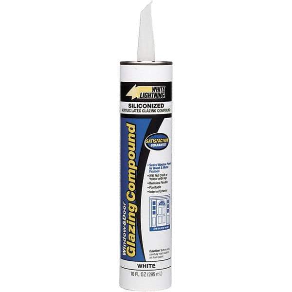 White Lightning - 10 oz Wood Repair - White, 24.2 Sq Ft Coverage, Siliconized Latex - Exact Industrial Supply