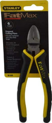 Stanley - 6-3/8" OAL, Diagonal Cutter - 13/16" Jaw Length x 3/4" Jaw Width, Oval Head, Double Injection Molded Handle - Exact Industrial Supply