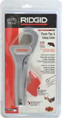Ridgid - 1/8" to 1-3/8" Pipe Capacity, Single Stroke Cutter - Cuts Plastic, Rubber, PVC, CPVC - Exact Industrial Supply