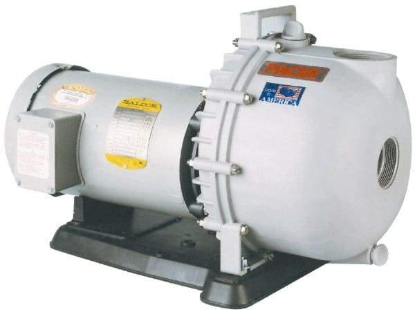 Value Collection - 208, 230/460 Volt, 3 Phase, 5 HP, Self Priming Pump - 3 Inch Inlet, 270 Max GPM, TEFC Motor, Polyester Housing and Impeller, Carbon Ceramic Seal - Exact Industrial Supply
