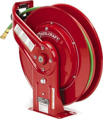 Reelcraft - 19" Long x 7" Wide x 20-1/4" High, 1/4" ID, Welding Hose Reel - 50' Hose Length, 200 psi Working Pressure, Hose Included - Exact Industrial Supply