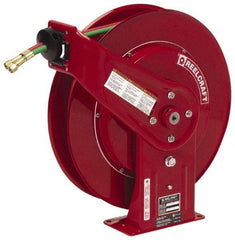 Reelcraft - 19" Long x 7" Wide x 20-1/4" High, 1/4" ID, Welding Hose Reel - 60' Hose Length, 200 psi Working Pressure, Hose Included - Exact Industrial Supply