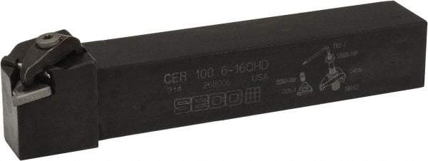 Seco - External Thread, Right Hand Cut, 1" Shank Width x 1" Shank Height Indexable Threading Toolholder - 6" OAL, 16ER Insert Compatibility, CE Toolholder, Series Snap Tap - Exact Industrial Supply