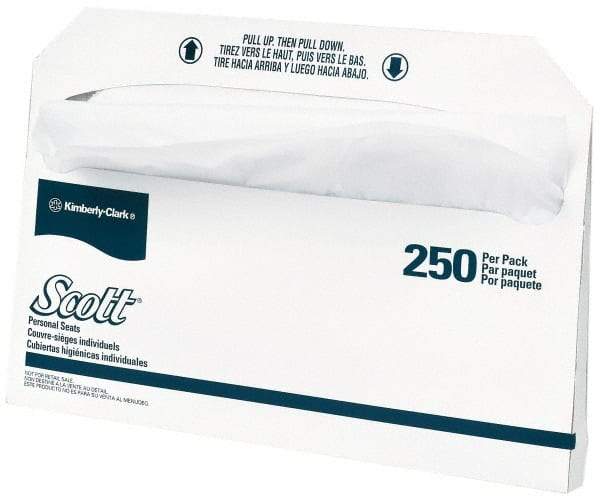 Scott - 17" Long x 14-1/2" Wide White Toilet Seat Covers - 20 Pack, 250 Sheet Roll - Exact Industrial Supply