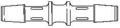 Made in USA - 5/8" Barb, Polypropylene Single Barbed Tube Splicer - White - Exact Industrial Supply