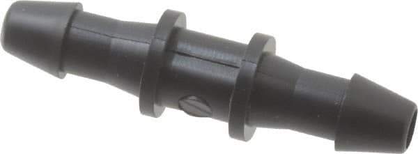 Made in USA - 3/32" Barb, Nylon Single Barbed Tube Splicer - Black - Exact Industrial Supply