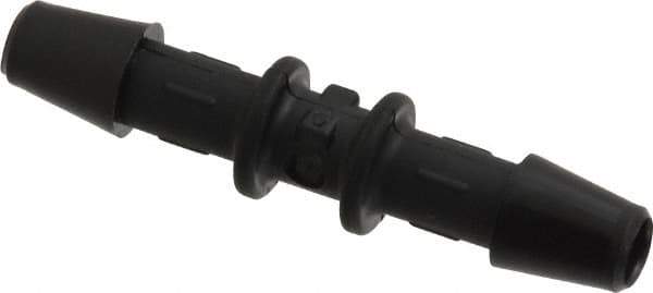 Made in USA - 3/16" Barb, Nylon Single Barbed Tube Splicer - Black - Exact Industrial Supply