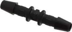Made in USA - 3/16" Barb, Nylon Single Barbed Tube Splicer - Black - Exact Industrial Supply