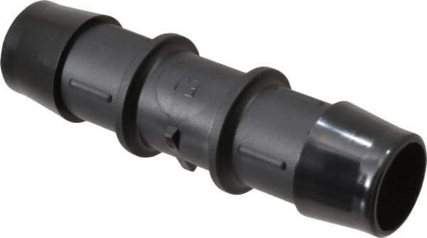 Made in USA - 3/4" Barb, Nylon Single Barbed Tube Splicer - Black - Exact Industrial Supply