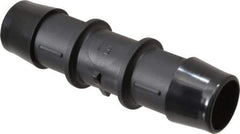 Made in USA - 3/4" Barb, Nylon Single Barbed Tube Splicer - Black - Exact Industrial Supply
