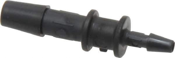 Made in USA - 1/4 x 1/8" Barb, Nylon Single Barbed Tube Reducer - Black - Exact Industrial Supply
