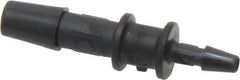 Made in USA - 1/4 x 1/8" Barb, Nylon Single Barbed Tube Reducer - Black - Exact Industrial Supply
