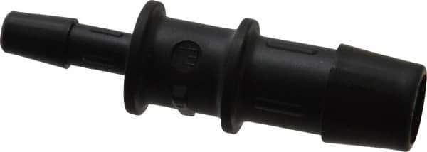 Made in USA - 1/2 x 1/4" Barb, Nylon Single Barbed Tube Reducer - Black - Exact Industrial Supply