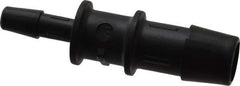 Made in USA - 1/2 x 1/4" Barb, Nylon Single Barbed Tube Reducer - Black - Exact Industrial Supply