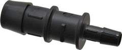 Made in USA - 3/4 x 3/8" Barb, Nylon Single Barbed Tube Reducer - Black - Exact Industrial Supply
