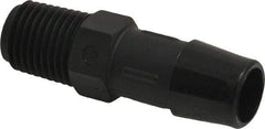 Made in USA - 1/2" Barb, 1/2, Nylon Single Barbed Tube Adapter - Black, Male - Exact Industrial Supply