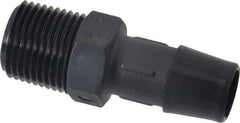 Made in USA - 1/2" Barb, 1/2, Nylon Single Barbed Tube Adapter - Black, Male - Exact Industrial Supply
