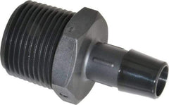 Made in USA - 1/2" Barb, 1/2, Nylon Single Barbed Tube Adapter - Black, Male - Exact Industrial Supply