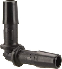 Made in USA - 1/4" Barb, Nylon Single Barbed Tube Elbow - Black - Exact Industrial Supply