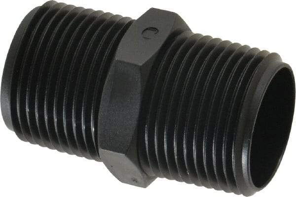 Made in USA - 3/4 NPT Nylon Threaded Tube Fitting - Black - Exact Industrial Supply
