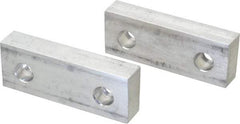 Gibraltar - 4" Wide x 1-1/2" High x 3/4" Thick, Flat/No Step Vise Jaw - Soft, Aluminum, Fixed Jaw, Compatible with 4" Vises - Exact Industrial Supply