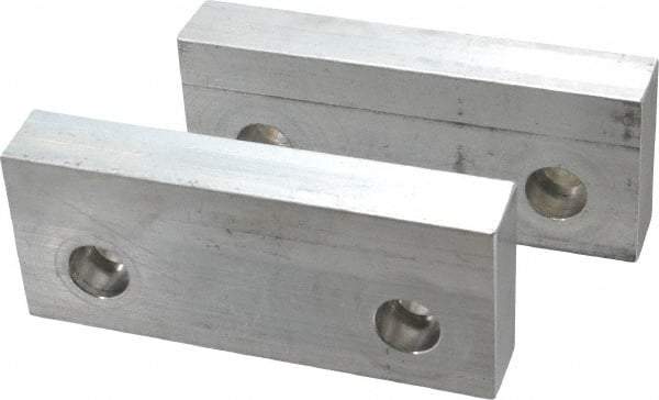 Gibraltar - 6" Wide x 2-1/2" High x 1" Thick, Flat/No Step Vise Jaw - Soft, Aluminum, Fixed Jaw, Compatible with 6" Vises - Exact Industrial Supply