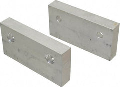 Gibraltar - 6" Wide x 3" High x 1" Thick, Flat/No Step Vise Jaw - Soft, Aluminum, Fixed Jaw, Compatible with 6" Vises - Exact Industrial Supply