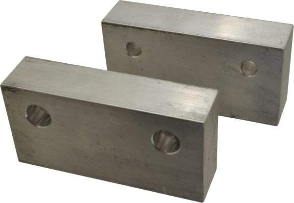 Gibraltar - 6" Wide x 3" High x 1-1/2" Thick, Flat/No Step Vise Jaw - Soft, Aluminum, Fixed Jaw, Compatible with 6" Vises - Exact Industrial Supply