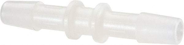 Made in USA - 1/4" Barb, Nylon Single Barbed Tube Splicer - Natural - Exact Industrial Supply