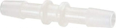 Made in USA - 1/4" Barb, Nylon Single Barbed Tube Splicer - Natural - Exact Industrial Supply