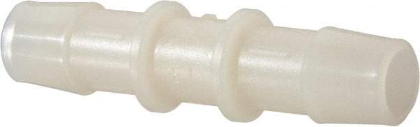 Made in USA - 1/2" Barb, Nylon Single Barbed Tube Splicer - Natural - Exact Industrial Supply