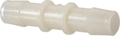 Made in USA - 1/2" Barb, Nylon Single Barbed Tube Splicer - Natural - Exact Industrial Supply